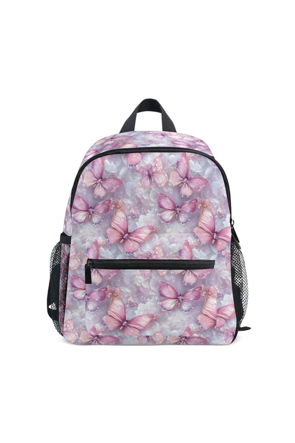 Butterflies Pink School Backpack Small Bookbag Mini Bags