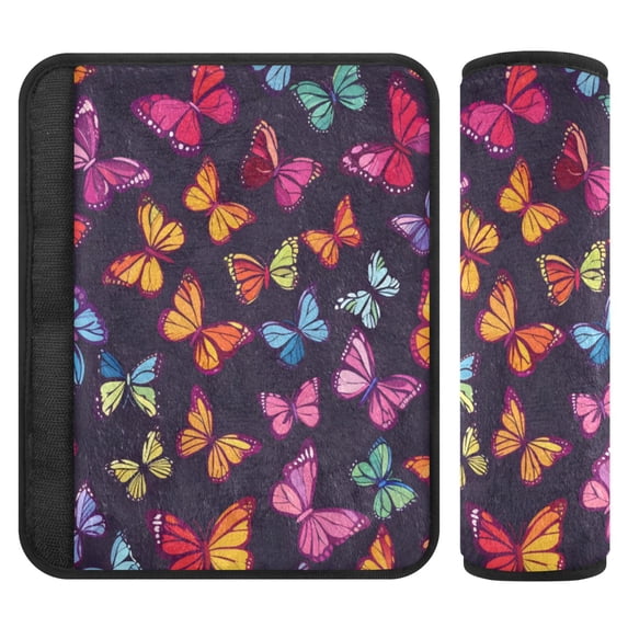 ALAZA Butterflies Seamless Car Seat Belt Adjuster Neck Covers Shoulder Cushions Pads M