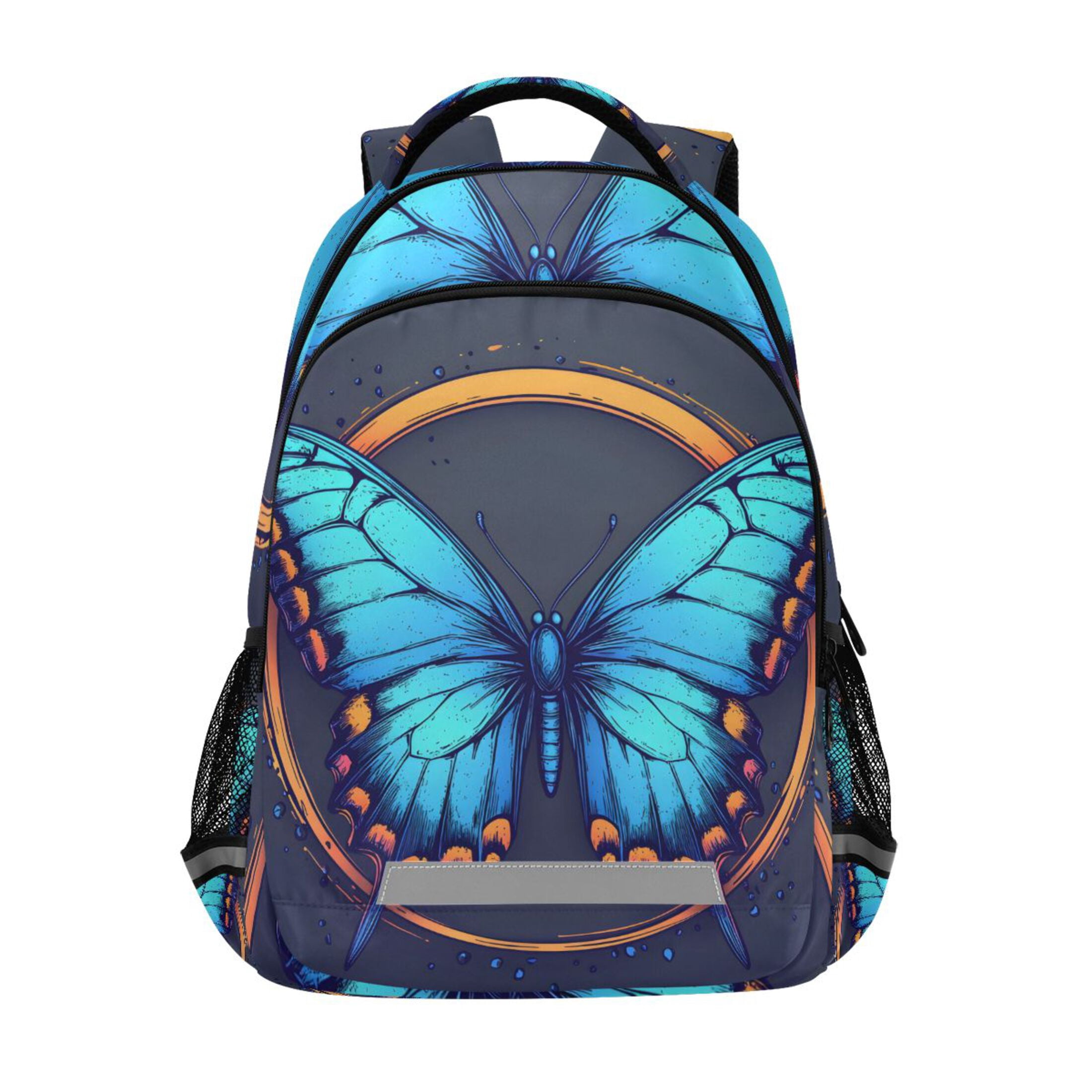 ZCJB-WSRY Kids Butterfly Backpack - 16 Inch Colorful School Bookbag For Girls & Boys, Adjustable Padded Straps
