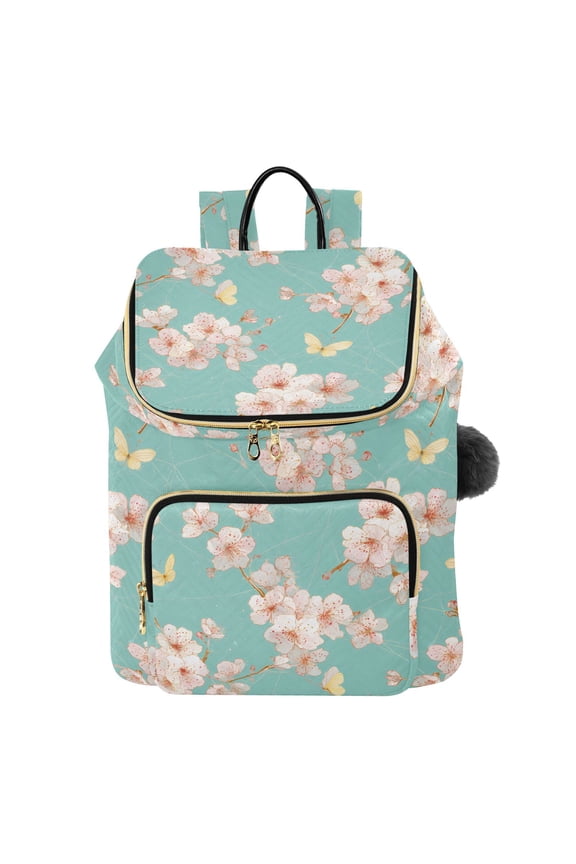 Butterfly Cherry Blossom Travel Backpack Laptop Bag Large Capacity Daypack