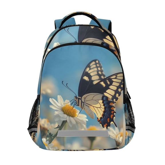ALAZA Butterfly Daisy Flowers Backpack Elementary School Bag Bookbag Travel Rucksack