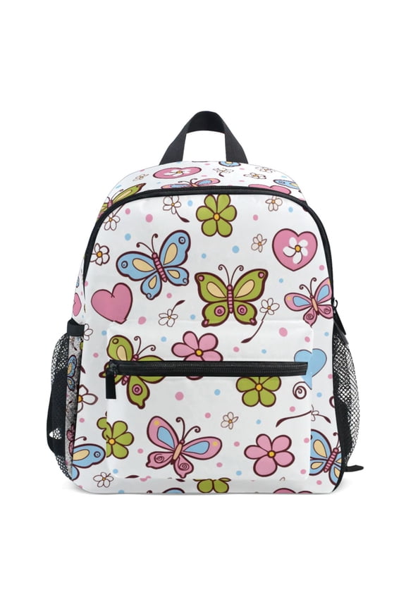 Butterfly Flower Heart Pattern School Backpack Student Bookbag Mini Bag