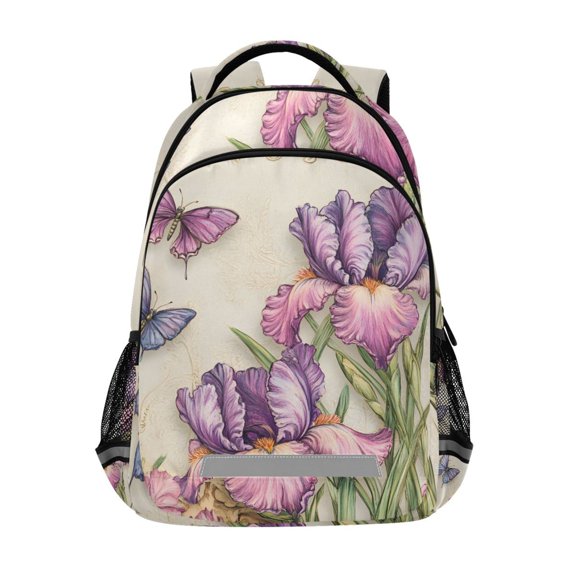 ALAZA Butterfly Flowers Backpack Elementary School Bag Bookbag Travel Rucksack