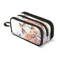 thumbnail image 1 of ALAZA Butterfly Flying on Flower Pencil Case Bag 3 Compartment Pen Pouch Large Storage Holder Box Organizer, 1 of 8
