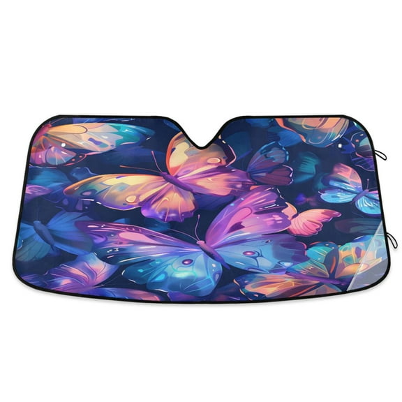 ALAZA Butterfly Magic Windshield Sun Shade Car Foldable Visor Block UV Rays Protector 55"x27.6"