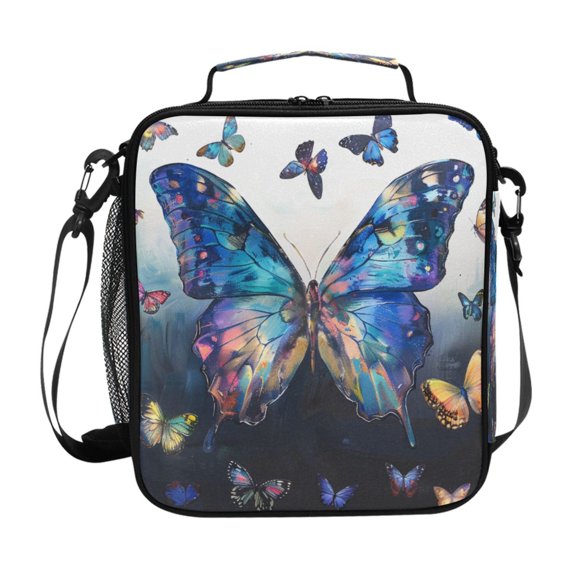 ALAZA Butterfly Paint Lunch Box Insulated Lunch Bag Reusable Thermal Cooler Tote School Picnic