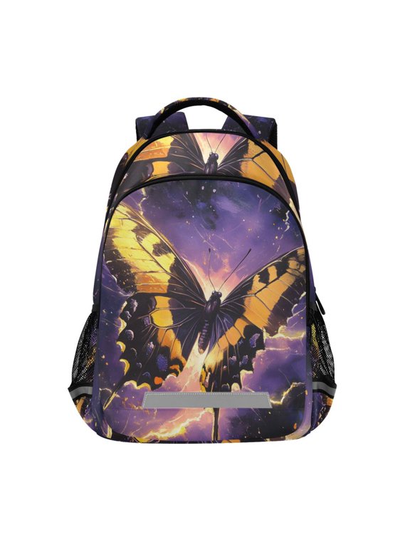 Butterfly Purple Lightning Backpack Elementary School Bag Bookbag Travel Rucksack