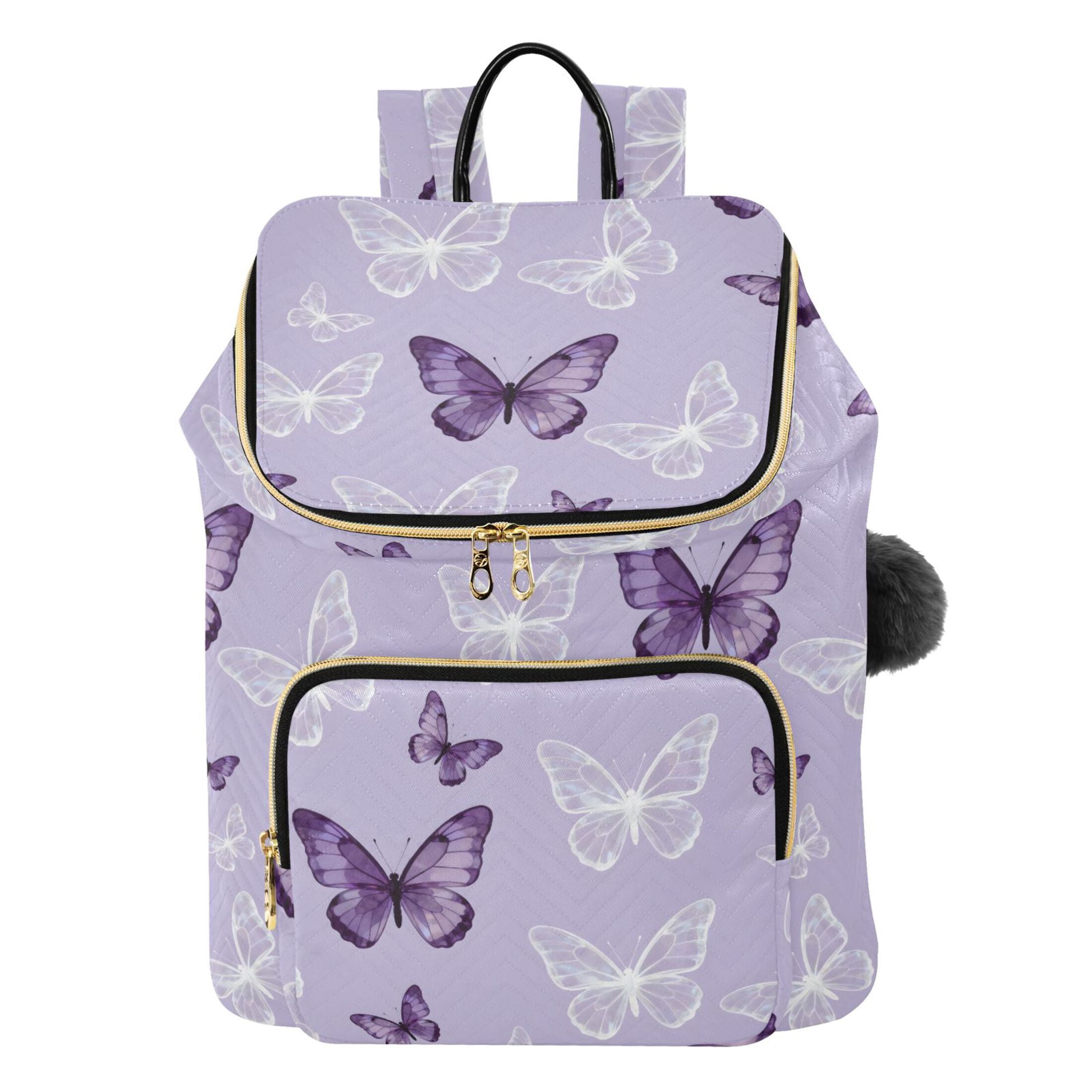 ALAZA Butterfly Purple Travel Backpack Laptop Bag Large Capacity Daypack