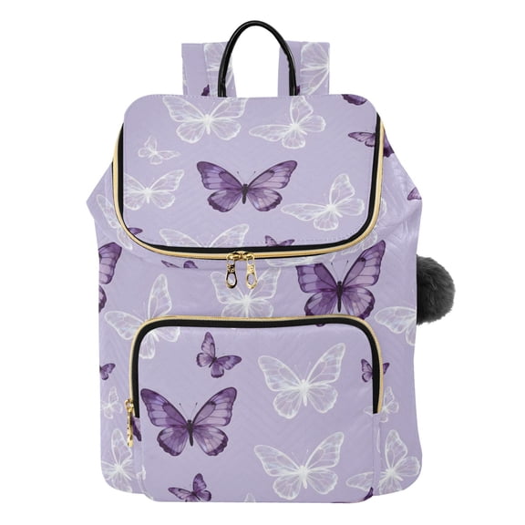 ALAZA Butterfly Purple Travel Backpack Laptop Bag Large Capacity Daypack