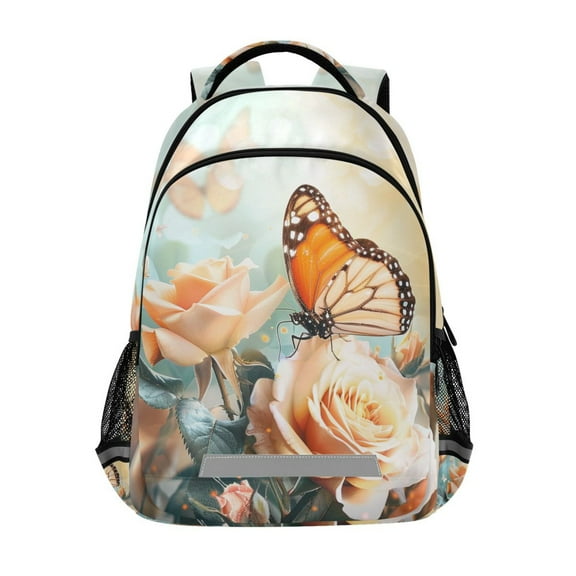 ALAZA Butterfly Rose Flower Sunshine Backpack Elementary School Bag Bookbag Travel Rucksack