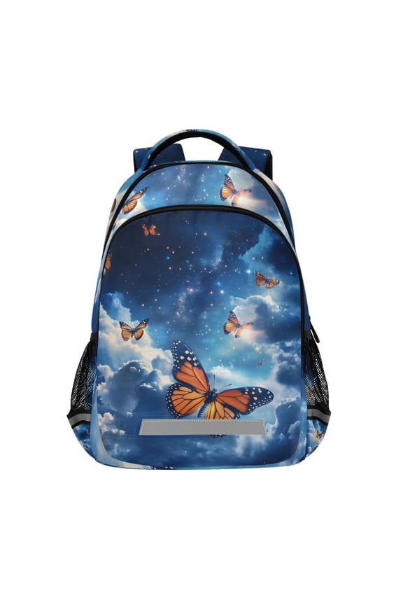 Butterfly Starry Sky Backpack Elementary School Bag Bookbag Travel Rucksack