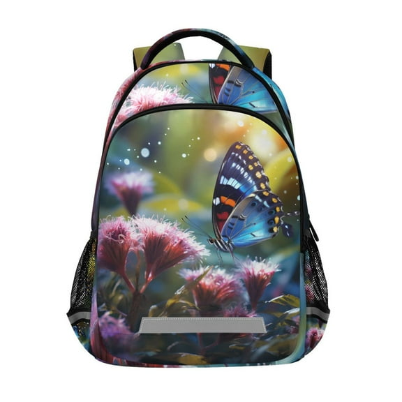 ALAZA Butterfly View Backpack Elementary School Bag Bookbag Travel Rucksack