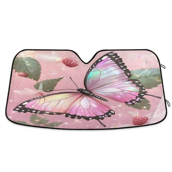 ALAZA Butterfly Windshield Sun Shade Car Foldable Sun Visor Block UV Rays Protector 55"x27.6"