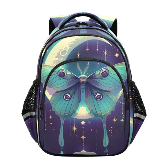 ALAZA Butterfly and Moon School Backpack Elementary Bag Bookbag Travel Rucksack