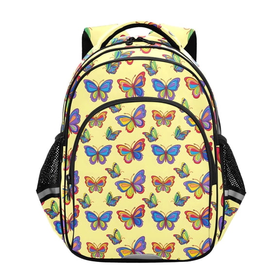 ALAZA Butterfly on Yellow School Backpack Elementary Bag Bookbag Travel Rucksack