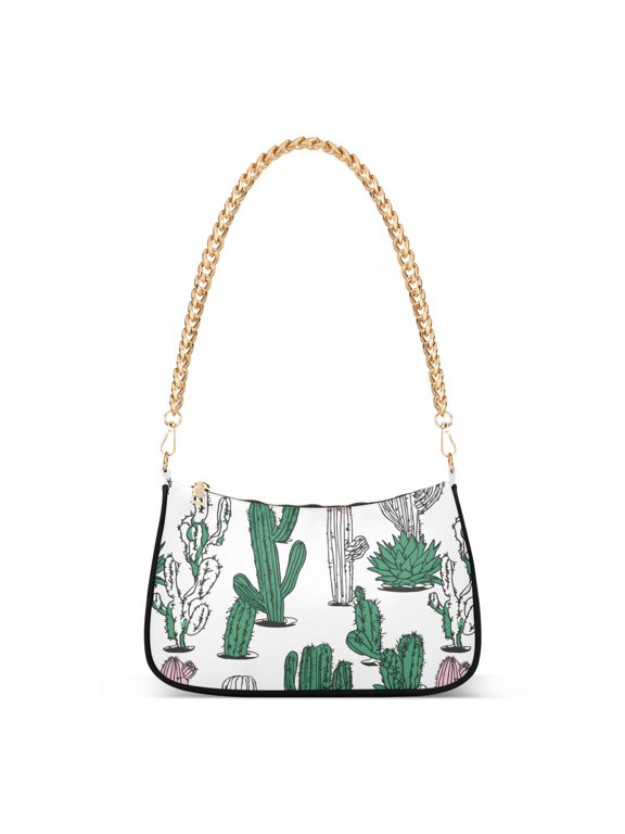 Cactus Artistic Women's Chain Shoulder Bag Hobo Handbag Tote Crossbody Purse