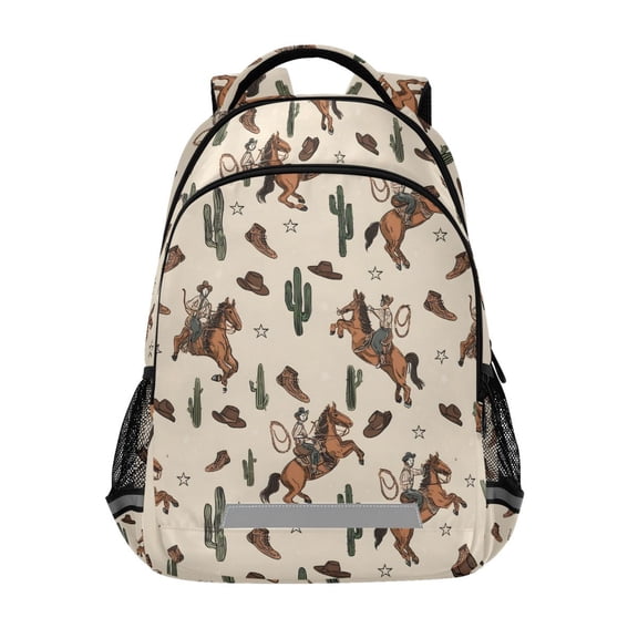 ALAZA Cactus Cowboys Backpack Elementary School Bag Bookbag Travel Rucksack
