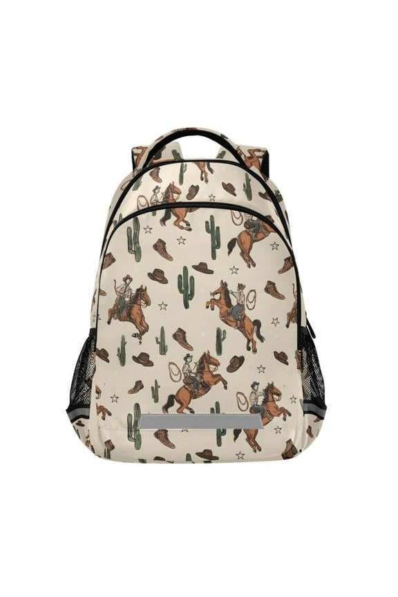 Cactus Cowboys Backpack Elementary School Bag Bookbag Travel Rucksack