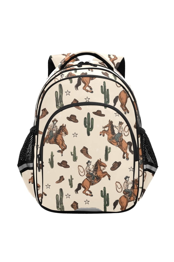 Cactus Cowboys School Backpack Elementary Bag Student Bookbag Travel Rucksack