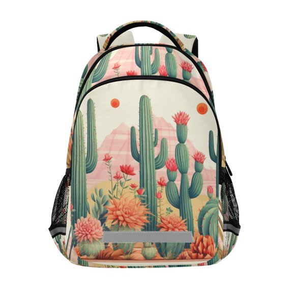 ALAZA Cactus Flowers Backpack Elementary School Bag Bookbag Travel Rucksack