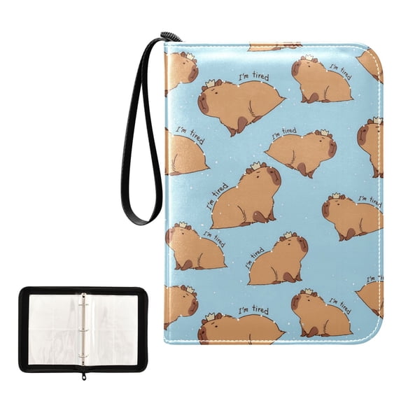 ALAZA Capybara Animals Trading Card Binder 4 Pocket Cards Collection Album 400 Folder Holder