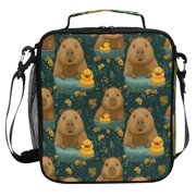 ALAZA Capybara Cute Ducks Lunch Box Insulated Cooler Lunch Bag with Shoulder Strap Meal Prep Tote
