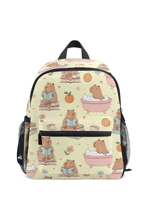 Capybara Life Pattern School Backpack Student Bookbag Mini Bag