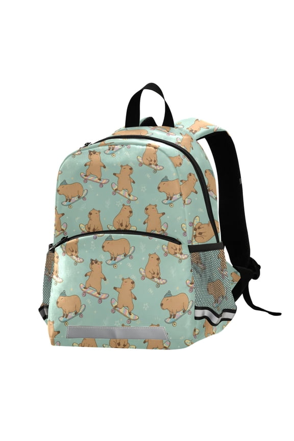 Capybara Skating School Backpack Elementary Student Bookbag