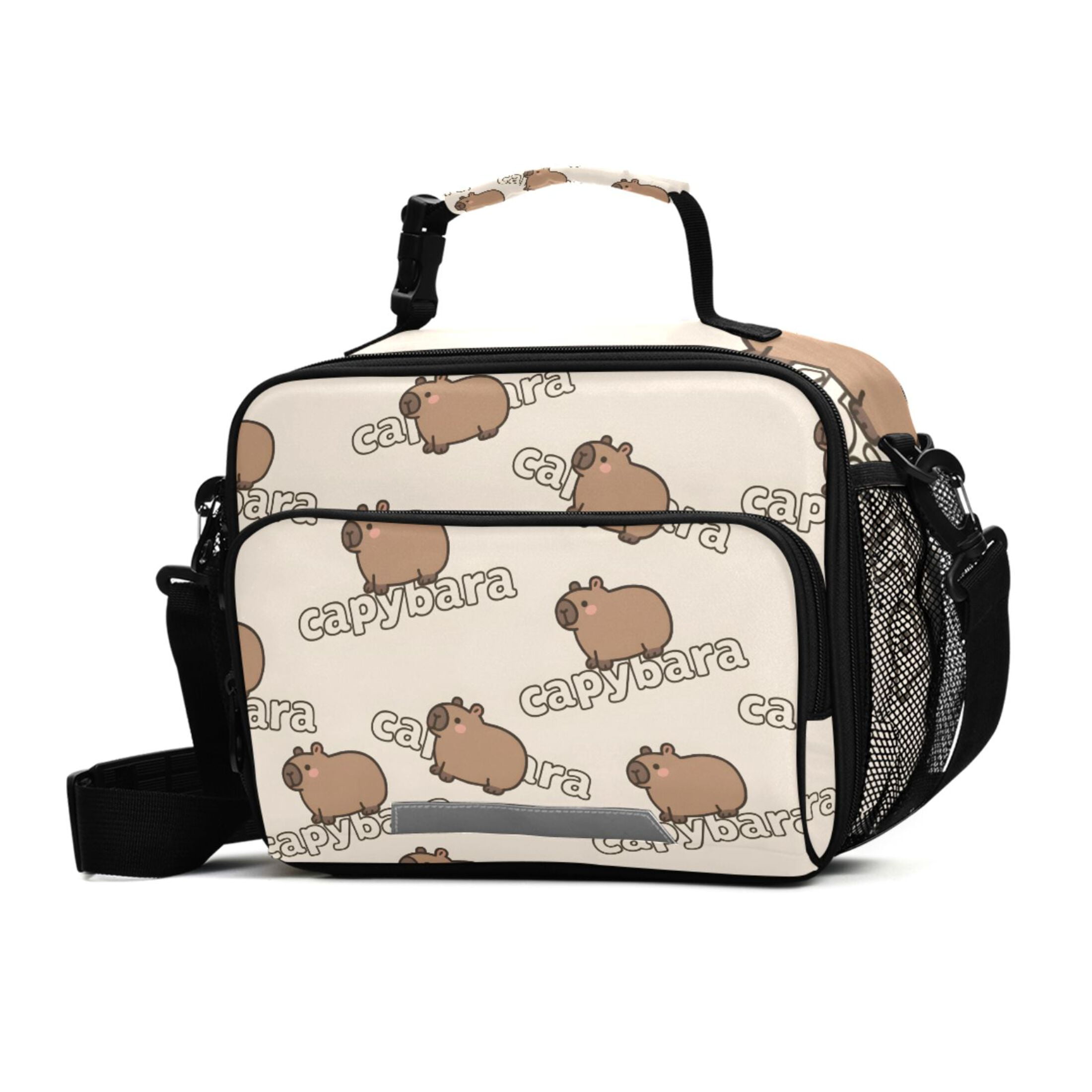 ALAZA Capybaras Cute Lunch Box Insulated Cooler Bag Reusable Tote Bags Shoulder Strap