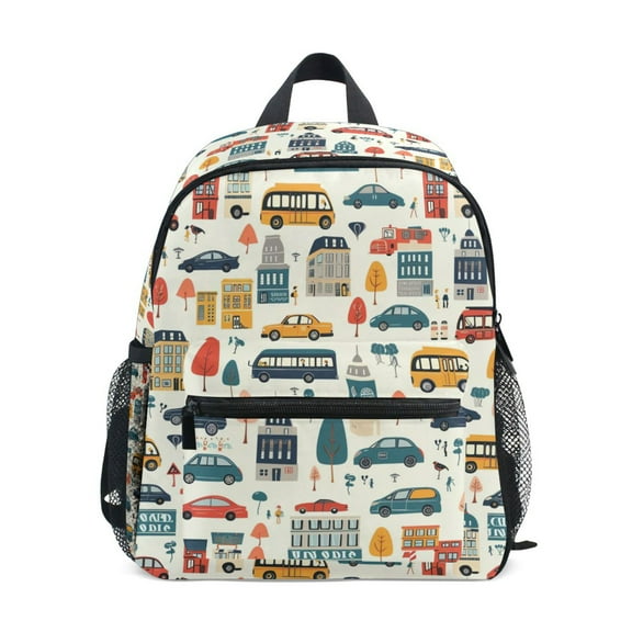 ALAZA Car Cartoon Vehicle School Backpack Small Bookbag Mini Bags