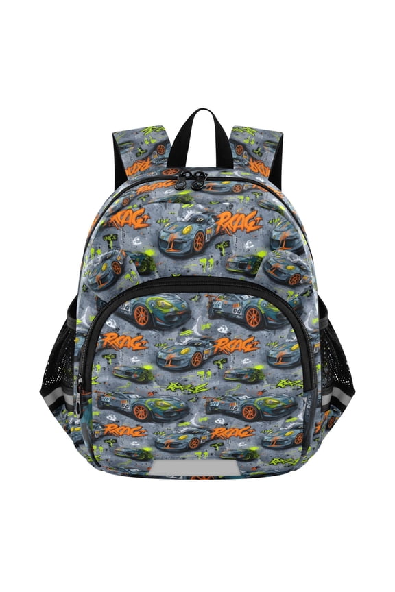 Car Racing Cartoon Mini Backpack School Bookbag Age 3-7 Small