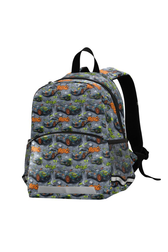 Car Racing Cartoon School Backpack Elementary Student Bookbag