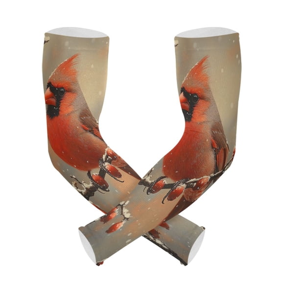 ALAZA Cardinal Winter UV Sun Protection Arm Sleeves UPF 50+ Compression Cooling Sleeve 1 Pair