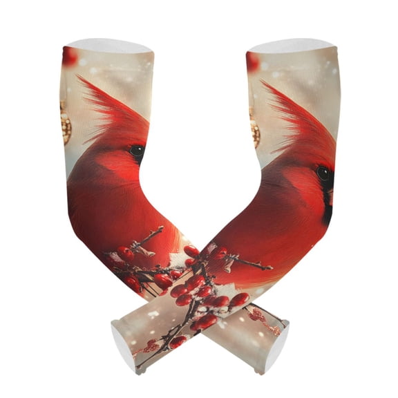 ALAZA Cardinal on Berry Tree UV Sun Protection Arm Sleeves UPF 50+ Compression Cooling Sleeve 1 Pair