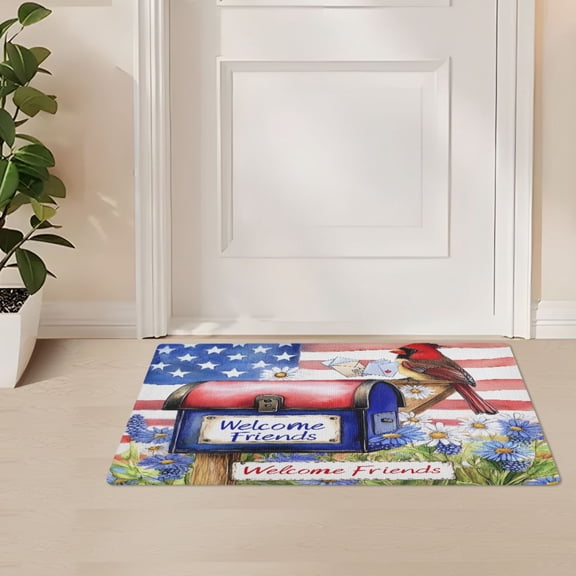 ALAZA Cardinal on Box Door Mat Outdoor Indoor Entrance Low Profile Floor Rugs 32"x20"