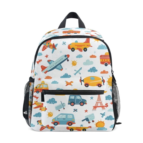 ALAZA Cartoon Aircraft and Vehicles School Backpack Small Bookbag Mini Bags
