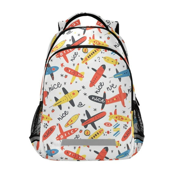 ALAZA Cartoon Aircrafts Backpack Elementary School Bag Bookbag Travel Rucksack
