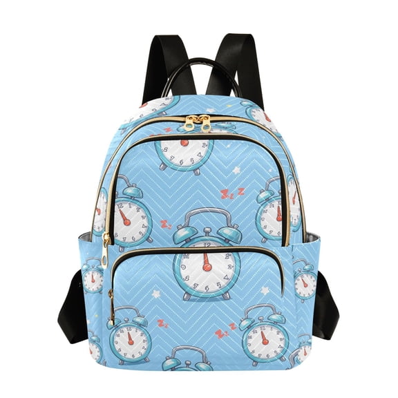 ALAZA Cartoon Alarm Clocks Womens Travel Laptop Backpack Large Daypack Ladies Shoulder Bags S