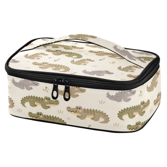 ALAZA Cartoon Alligators Lunch Box Insulated Cooler Tote Bag Reusable School Picnic Travel Office