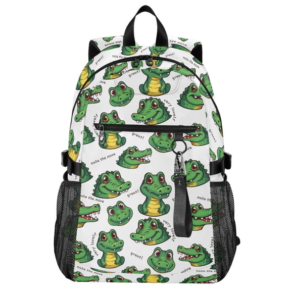 ALAZA Cartoon Alligators Pattern School Backpack Travel Laptop Bag College Bookbag Casual Daypack for Women Men