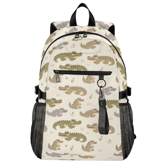 ALAZA Cartoon Alligators Pattern School Backpack Travel Laptop Bag College Bookbag Casual Daypack for Women Men