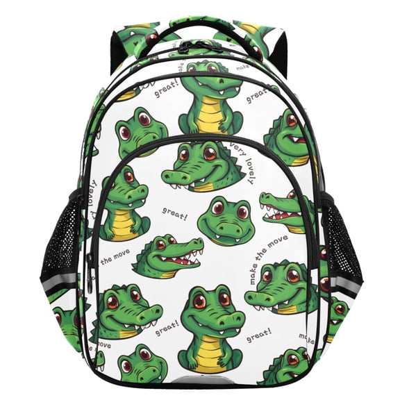 ALAZA Cartoon Alligators School Backpack Elementary Bag Student Bookbag Travel Rucksack