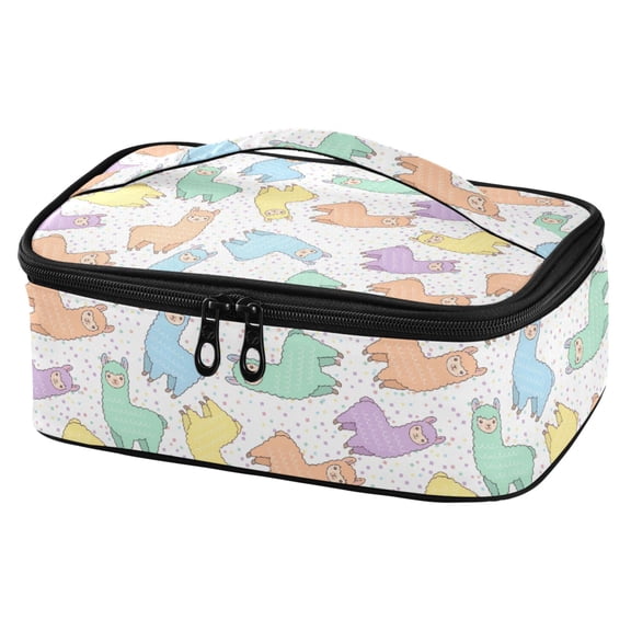 ALAZA Cartoon Alpaca Lunch Box Insulated Cooler Tote Bag Reusable School Picnic Travel Office