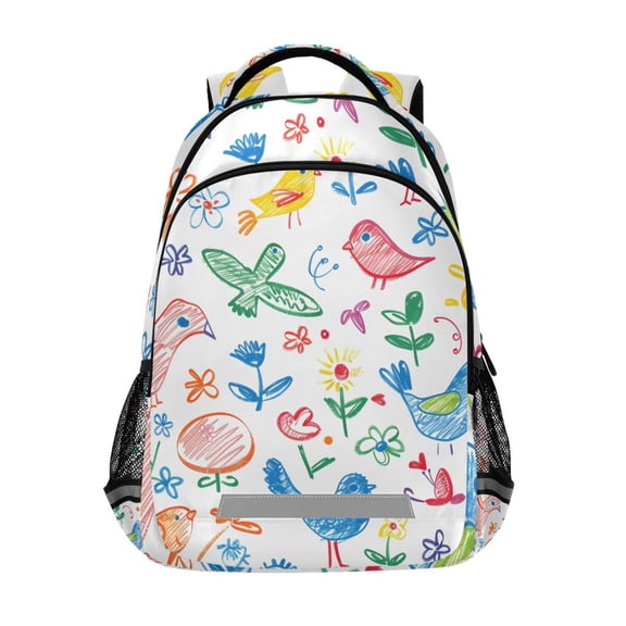 ALAZA Cartoon Animal Birds Backpack Elementary School Bag Bookbag Travel Rucksack