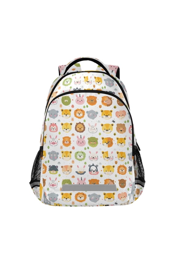 Cartoon Animals Cats Lions Backpack Elementary School Bag Bookbag Travel Rucksack