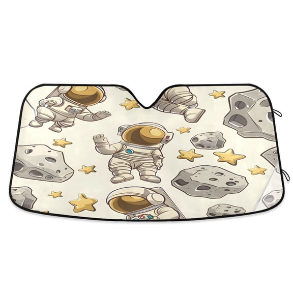 ALAZA Cartoon Astronaut Windshield Sun Shade Car Foldable Visor Block UV Rays Protector 53"x23.5"