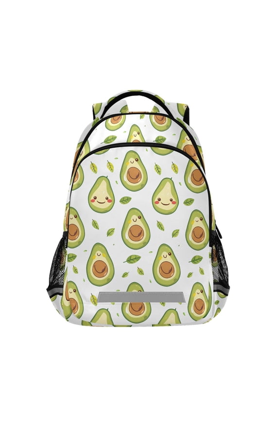 Cartoon Avocado Backpack Elementary School Bag Bookbag Travel Rucksack