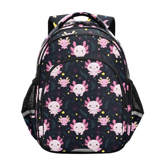 ALAZA Cartoon Axolotl Stars School Backpack Elementary Bag Bookbag Travel Rucksack