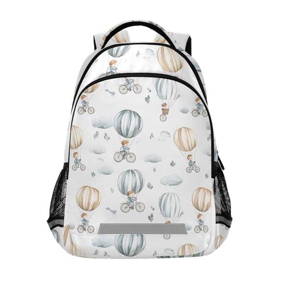 ALAZA Cartoon Balloon Bicycles Backpack Elementary School Bag Bookbag Travel Rucksack