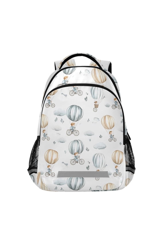 Cartoon Balloon Bicycles Backpack Elementary School Bag Bookbag Travel Rucksack